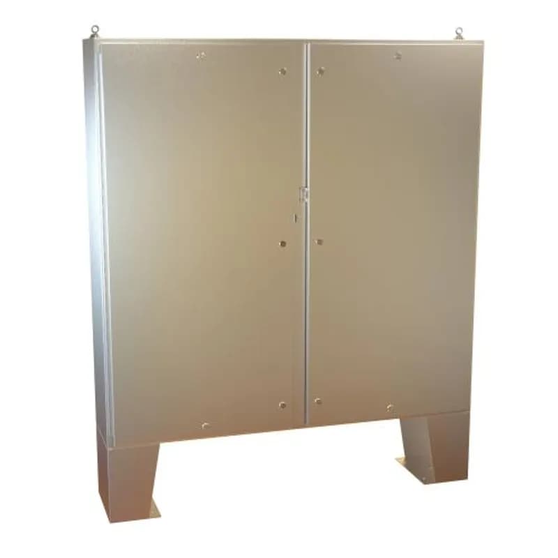 N4X Qtr Turn Dbl Door Floormount Encl w/panel - 60 x 60 x 12 - 304 SS