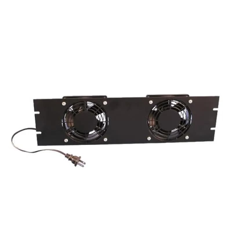 Fan Panel Assembly, 3U, 2 Fans - Steel/Black