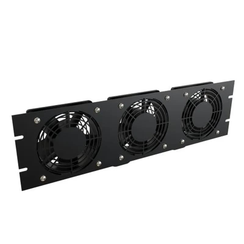 Fan Panel Assembly, 3U, 3 Fans - Steel/Black