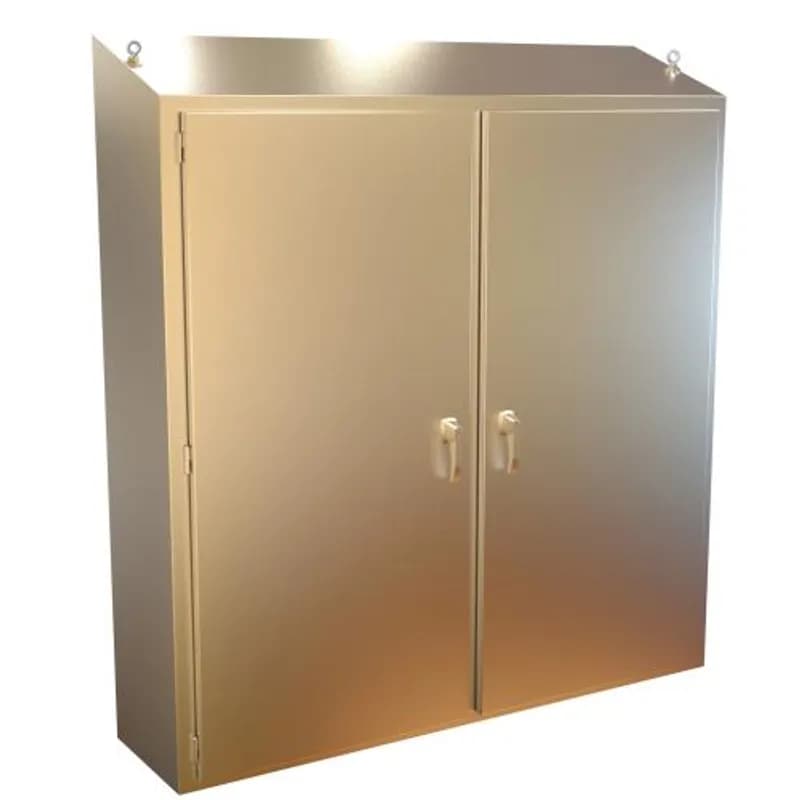 N4X Slope Top 2 Door Freestanding Encl w/panel - 74 x 75 x 18 - 304SS