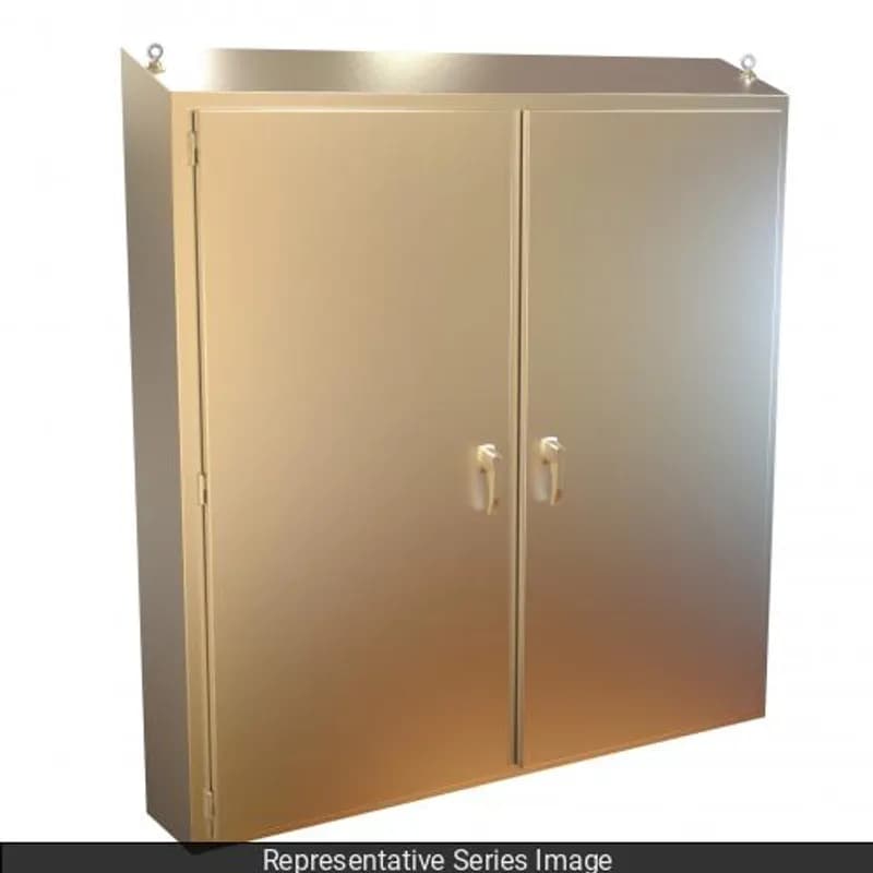 N4X Slope Top 2 Door Freestanding Encl w/panel - 74 x 75 x 24 - 316SS
