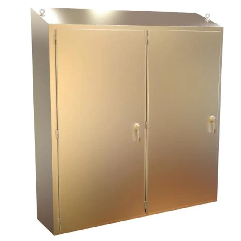 N4X Slope Top 2 Door Freestanding Disconnect Encl w/panel - 74 x 75 x 18 - 304SS