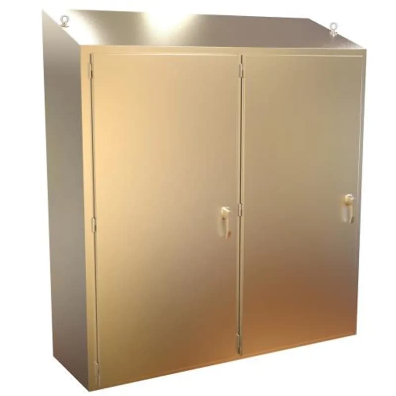 N4X Slope Top 2 Door Freestanding Disconnect Encl w/panel - 74 x 75 x 24 - 316SS