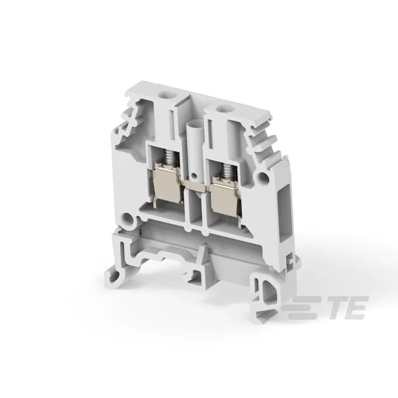 M4/6.4 Screw Clamp Terminal Blocks - Feed-through - Grey,4mm² RatedCrossSection, 6mm Spacing G32, TH 35-7.5, TH 35-15 Rail.