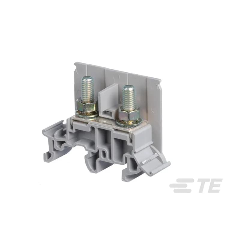 - Two stud terminal block for ring lug connection, - Removable partition for jumpering.