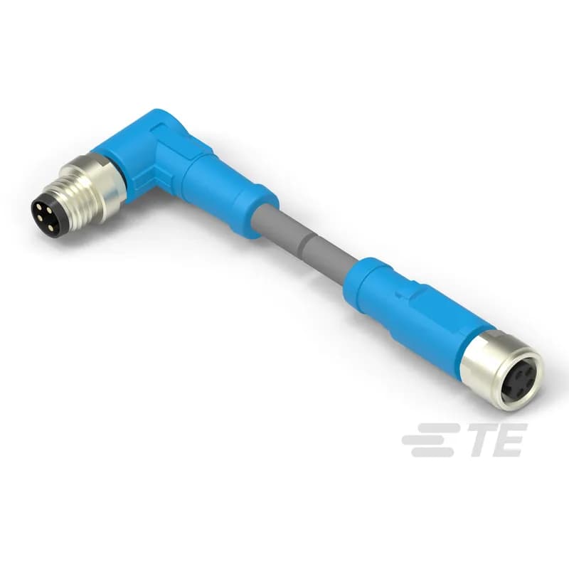 M8/M12 Cable Assemblies, Sensor/Actuator, 4 Position, A Keying Code, M8 Plug, M8 Socket, M8, Right Angle Connector Orientation (End A), M8 Connector