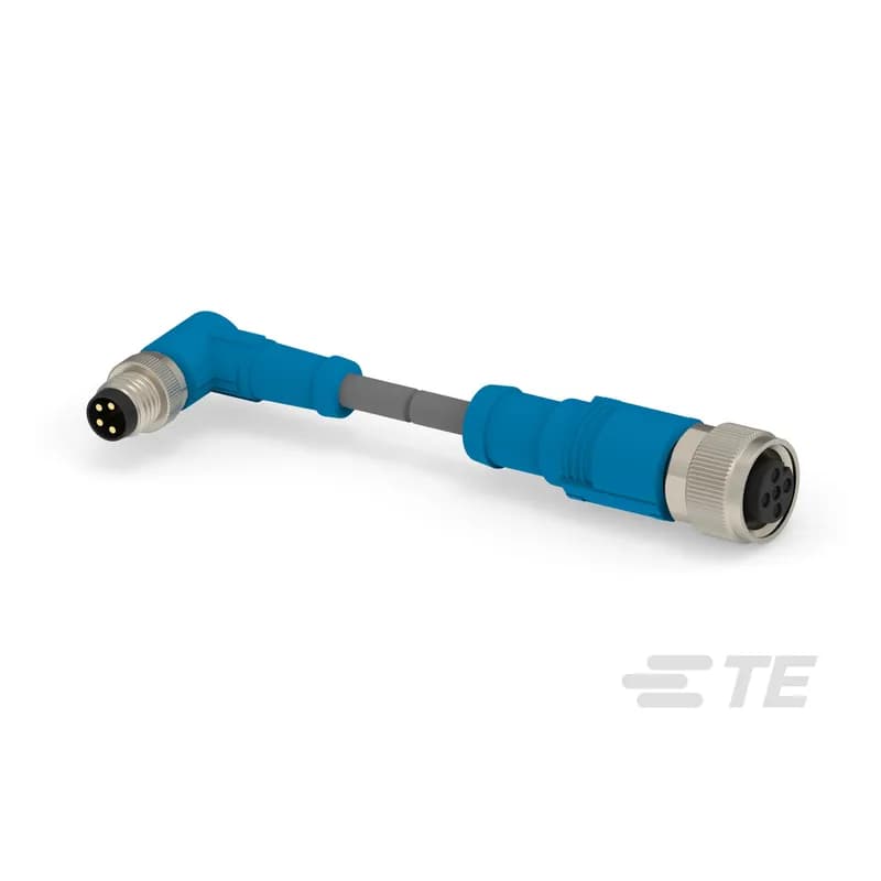 M8/M12 Cable Assemblies, Sensor/Actuator, 4 Position, A Keying Code, M8 Plug, M12 Socket, M8 to M12, M8 Connector