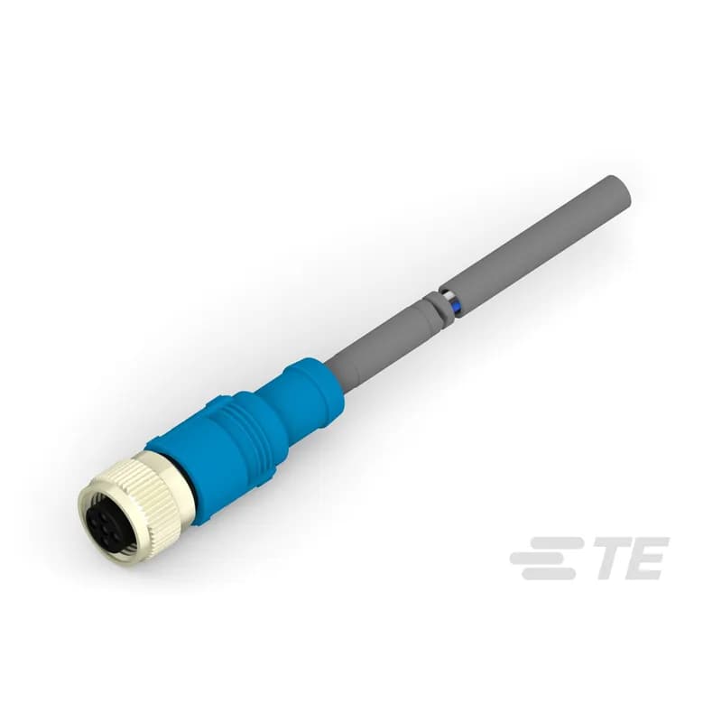 M8/M12 Cable Assemblies, Sensor/Actuator, 4 Position, A Keying Code, M12 Socket, M12 Pigtail, Straight Connector Orientation (End A), M12 Connector