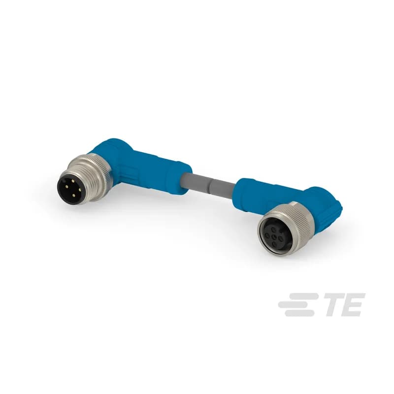 M8/M12 Cable Assemblies, Sensor/Actuator, 4 Position, A Keying Code, M12 Plug, M12 Socket, M12, M12 Connector