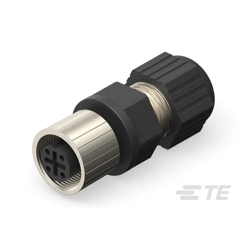 4 Position Circular Connector, Cable-to-Cable, Sealable, Wire & Cable, Signal, Reverse Gender, Plastic, A Code, PA, Hermetically Sealed, M12 Connector