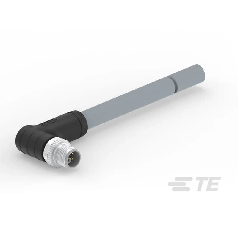 TE Connectivity T41512C9L25-002 - M12 Pigtail Cable Assembly, 5 Position, 1 m, Power, PROFINET, L Code, M12 Plug End A, Single Ended, Nylon