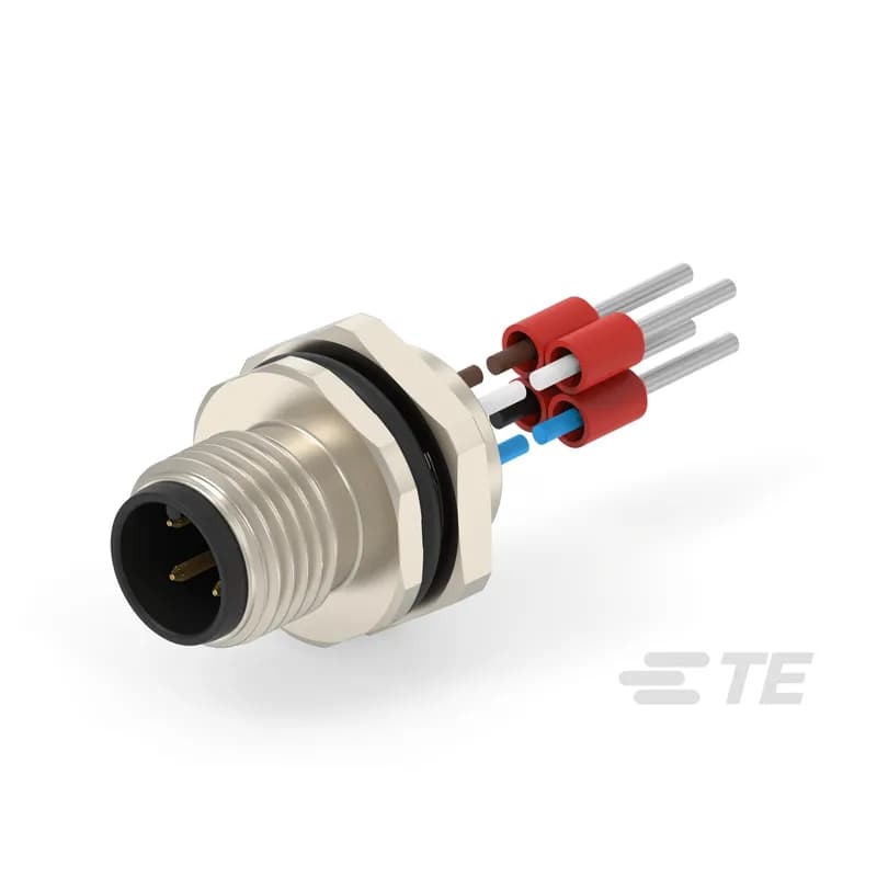 4 Position Circular Connector, Wire-to-Panel, Sealable, Wire & Cable, Signal, Panel Mount, Reverse Gender, Nickel, Copper Alloy, A Code, M12 Connector