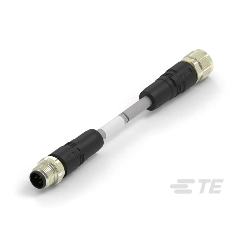 M12 Cable Assembly, 5 Position, 2 m, Industrial Fieldbus, DeviceNet, A Code, M12 Plug End A, M12 Socket End B, Shielded, Double Ended, PA66+25GF