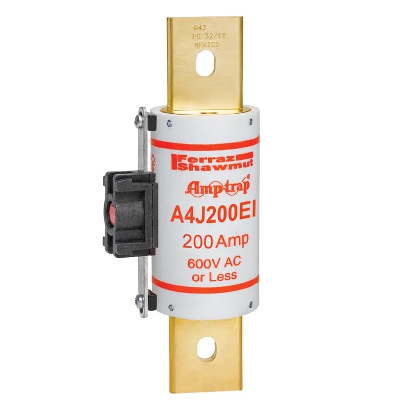 Mersen A4J200EI - Fuse A4J - Class J - Fast-Acting 600VAC 300VDC 200A Blade EI Indicator Amp-Trap®
