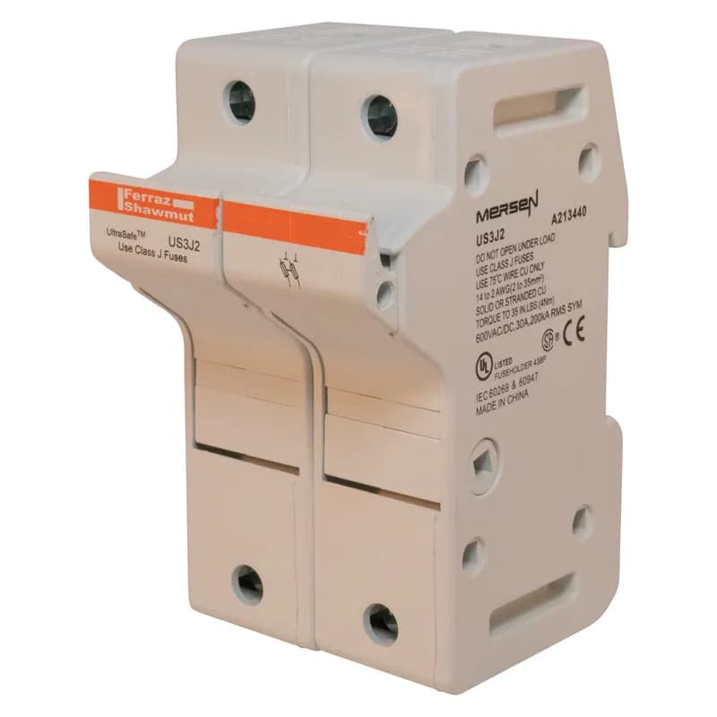 Fuse Holder UltraSafe™ 600VAC 600VDC Class J 30A 2-Pole Pressure Plate IP65