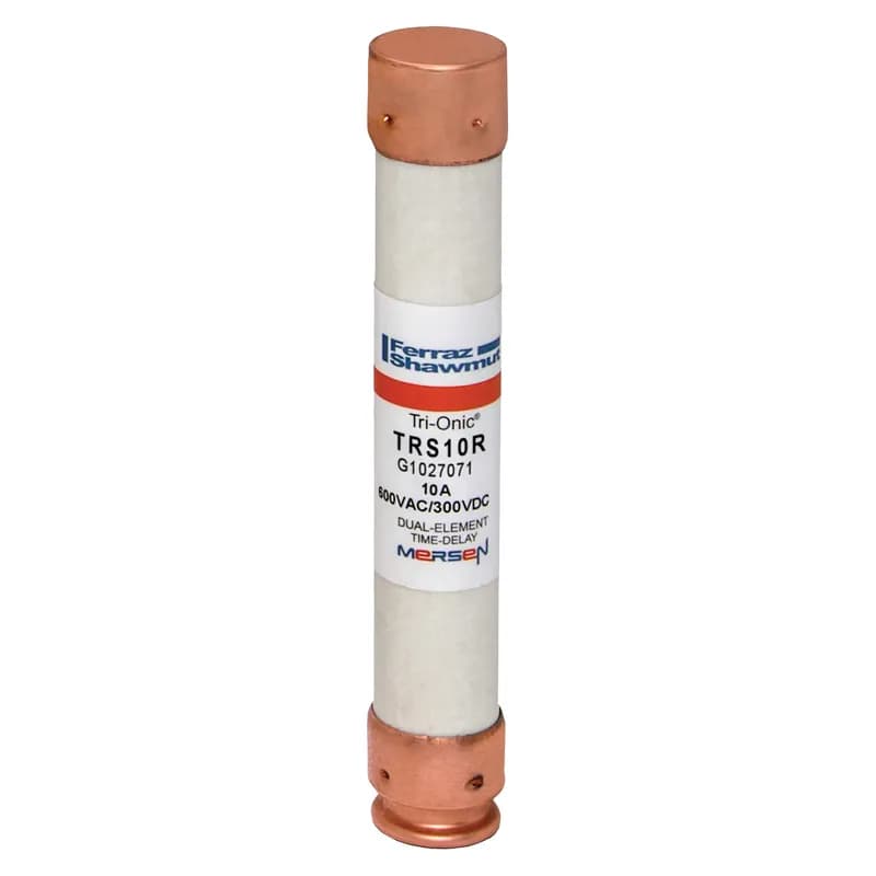 Mersen TRS10R - Fuse TRS-R - Class RK5 - Time-Delay 600VAC 600VDC 10A Ferrule Tri-Onic®