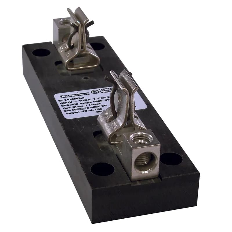 Fuse Block 600VAC 600VDC Class J 100A 1-Pole Copper Box