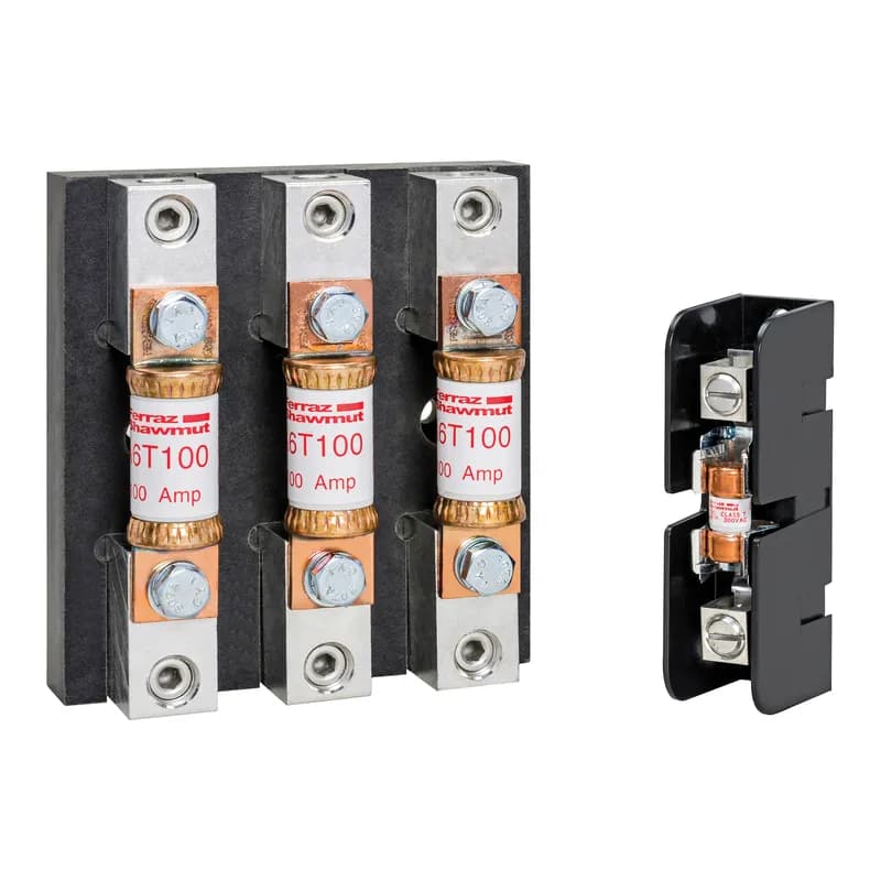 Fuse Block 600VAC 600VDC Class T 30A 2-Pole Screw with Reinforced Clip