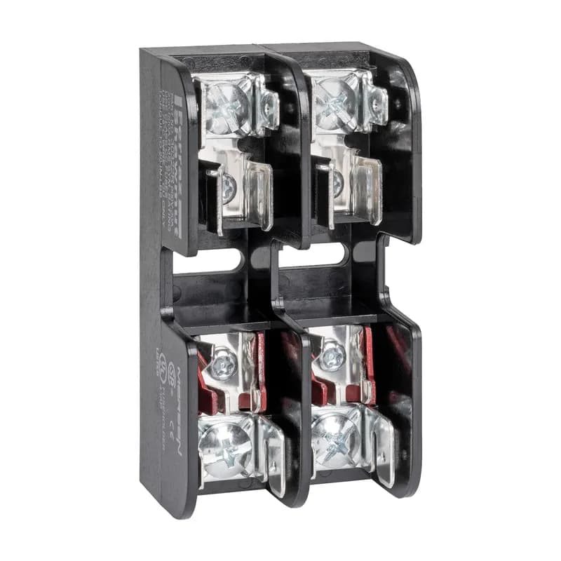 Fuse Block 600VAC 600VDC Class CC 30A 2-Pole Pressure Plate with Reinforced Clip
