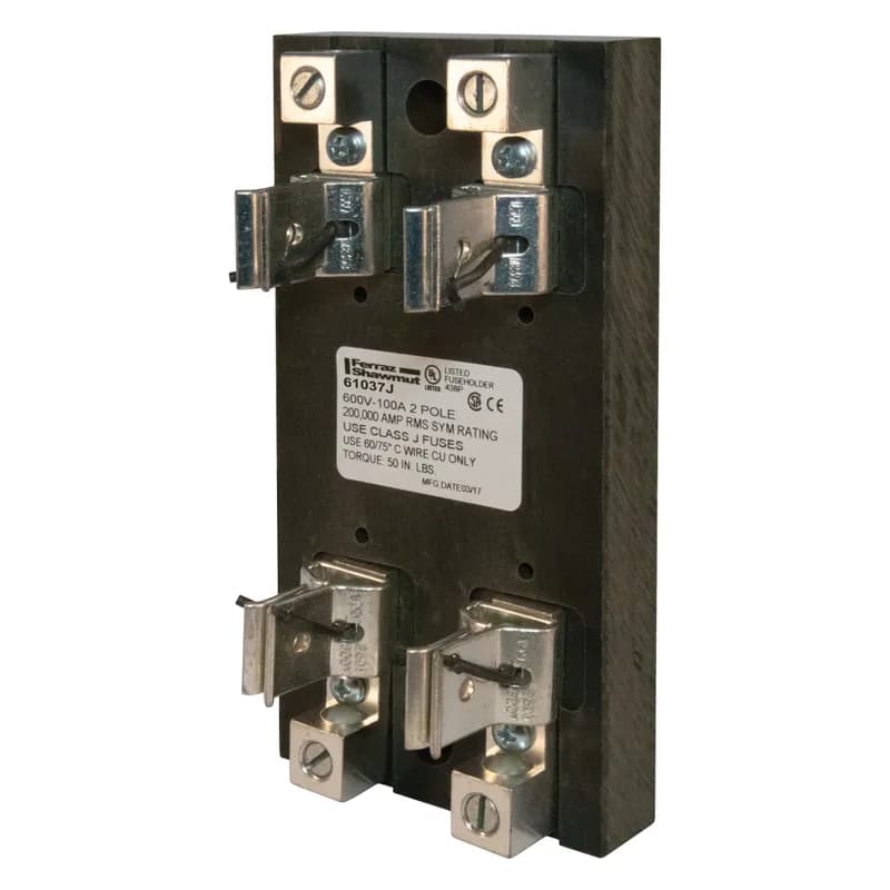 Fuse Block 600VAC 600VDC Class J 100A 2-Pole Copper Box