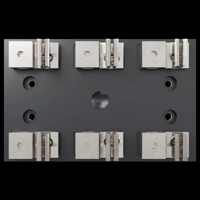 Fuse Block 600VAC 600VDC Class J 200A 3-Pole Copper Box Side Clip