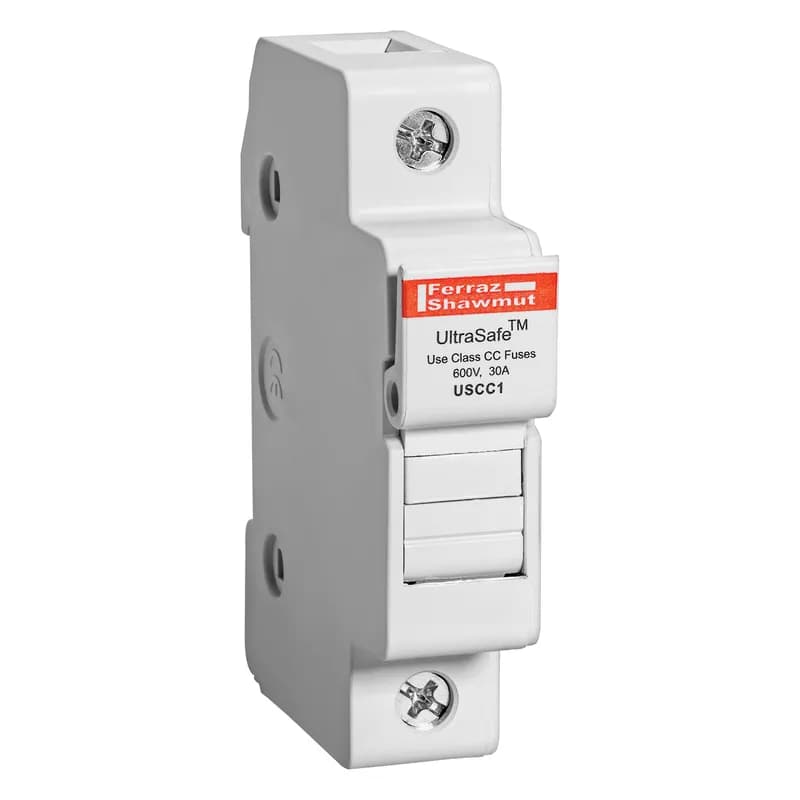 Fuse Holder UltraSafe™ 600VAC 600VDC Class CC 30A 1-Pole Pressure Plate IP20