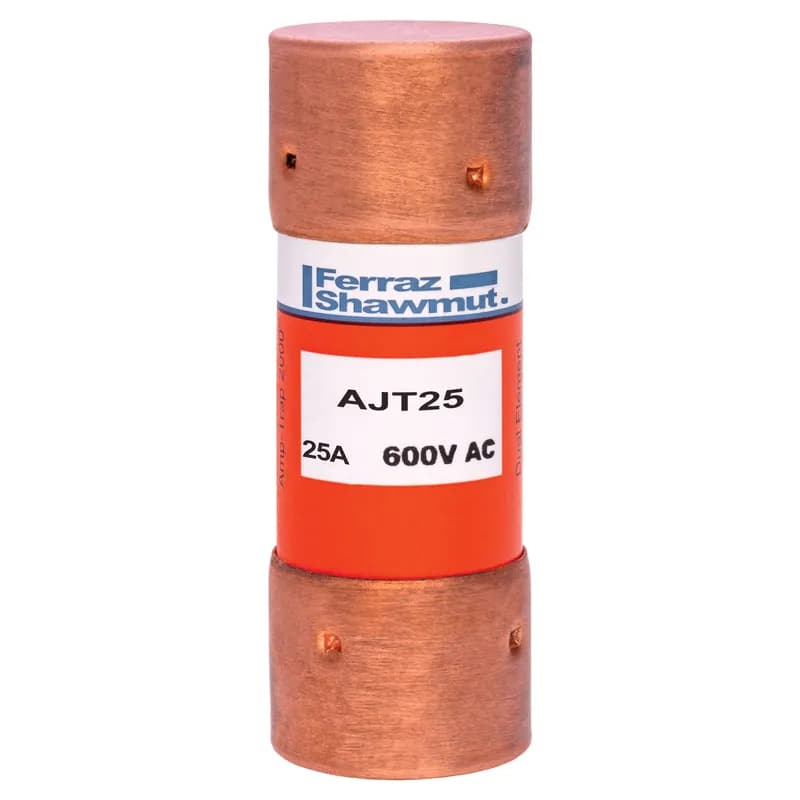 Mersen AJT25 - Fuse AJT - Class J - Time-delay 600VAC 400VDC 25A Ferrule SmartSpot® Amp-Trap 2000®