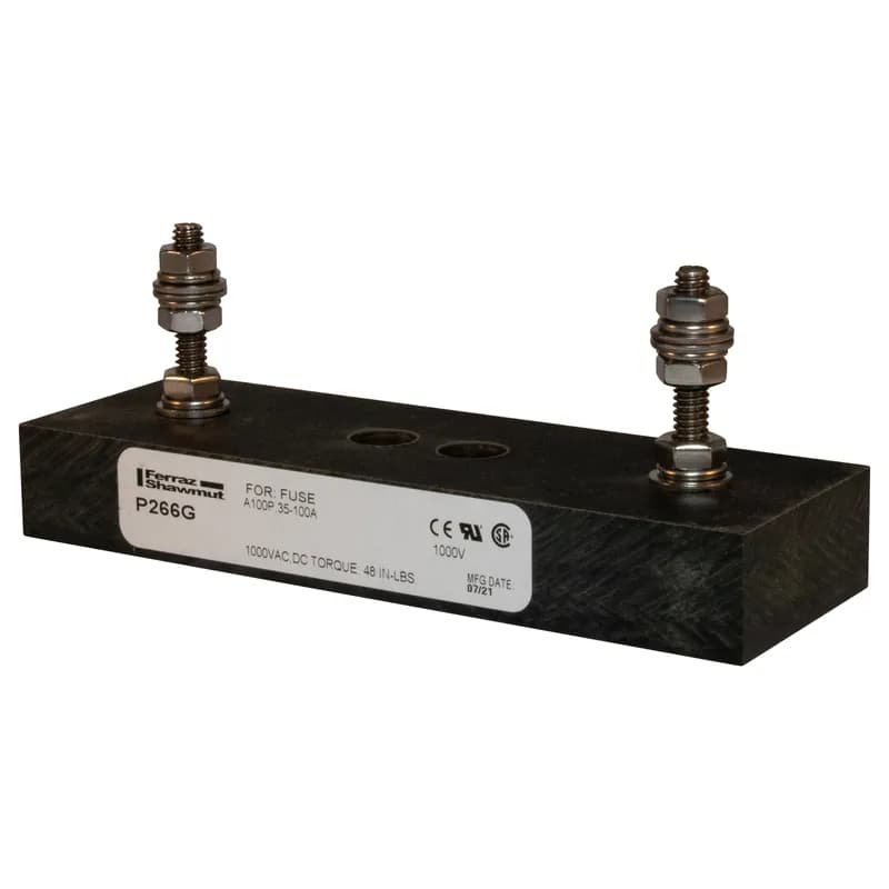 Mersen P266G - Fuse Block 1000VAC 1000VDC 100A 1-Pole Stud center to center: 4.25 inch