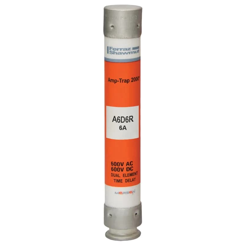 Fuse A6D-R - Class RK1 - Time-Delay 600VAC 600VDC 6A Ferrule Amp-Trap 2000®