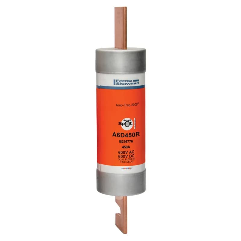Fuse A6D-R - Class RK1 - Time-Delay 600VAC 600VDC 450A Blade SmartSpot® Amp-Trap 2000®