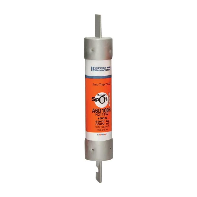 Fuse A6D-R - Class RK1 - Time-Delay 600VAC 600VDC 100A Blade SmartSpot® Amp-Trap 2000®