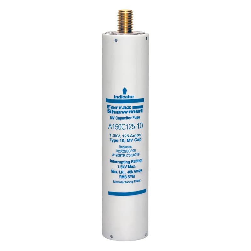 Medium Voltage Capacitor Fuse 1500VAC 125A Male To Female Stud Visual Indicator Amp-Trap®