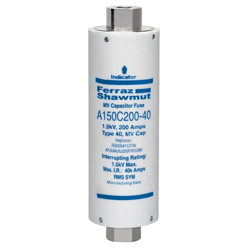 Medium Voltage Capacitor Fuse 1500VAC 200A Female To Female Stud Visual Indicator Amp-Trap®