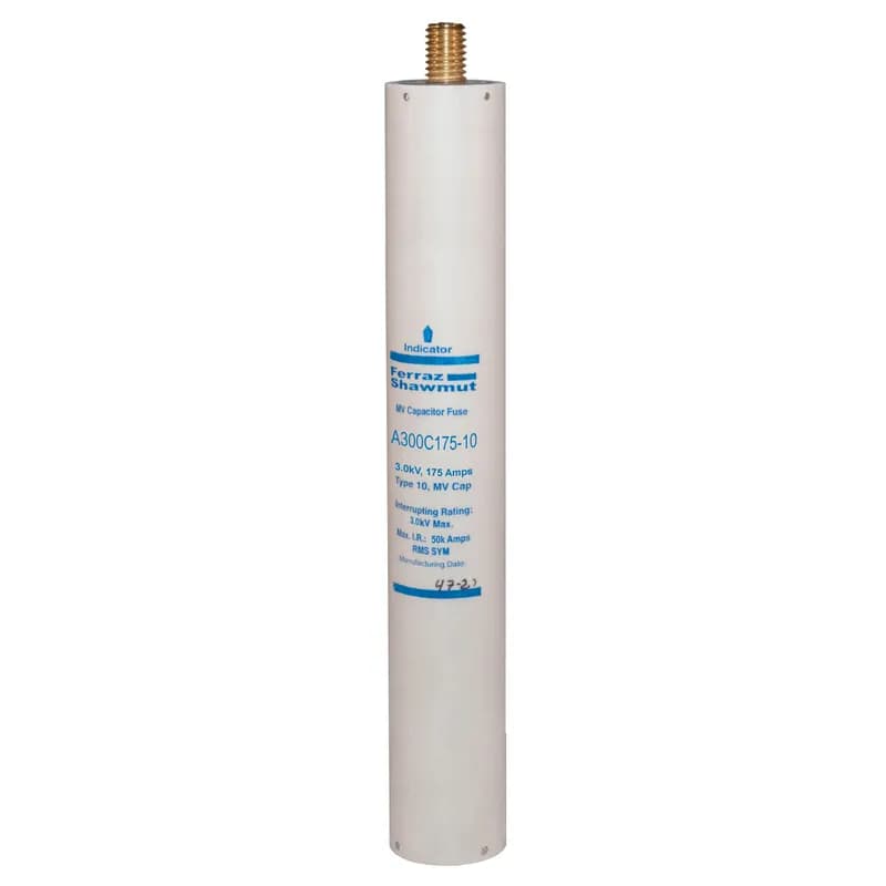 Medium Voltage Capacitor Fuse 3000VAC 175A Male To Female Stud Visual Indicator Amp-Trap®