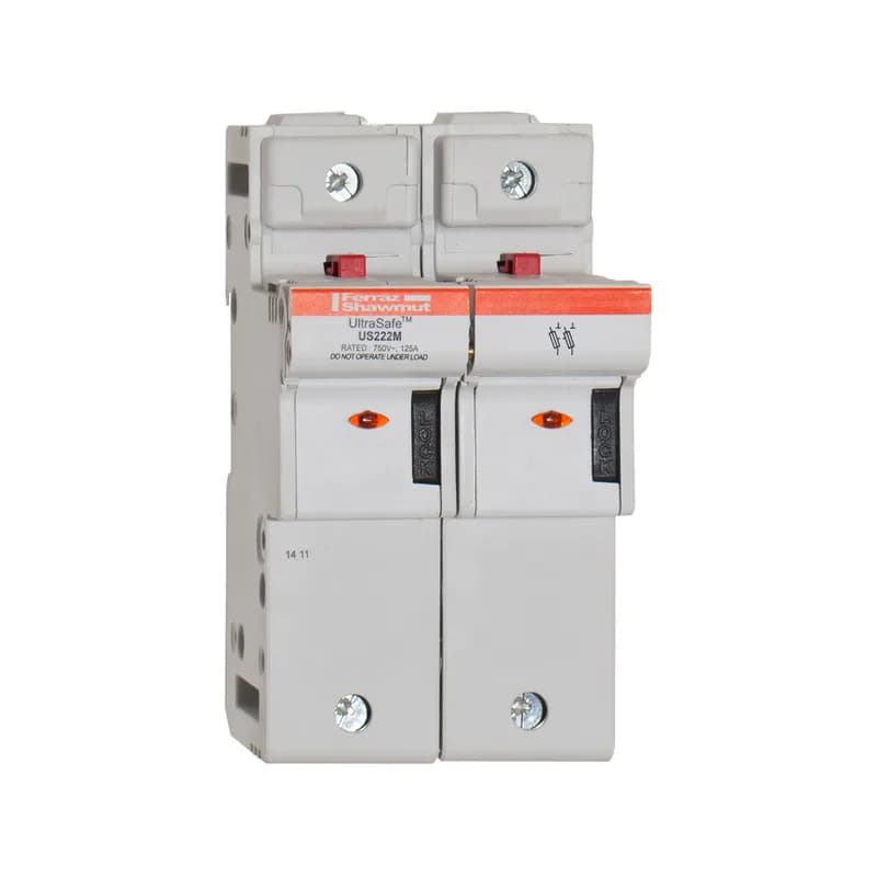 Fuse Holder UltraSafe™ 800VAC 1000VDC UL Fuse size 22x58 2-Pole Visual Indicator 2x Microswitch Pressure Plate IP20