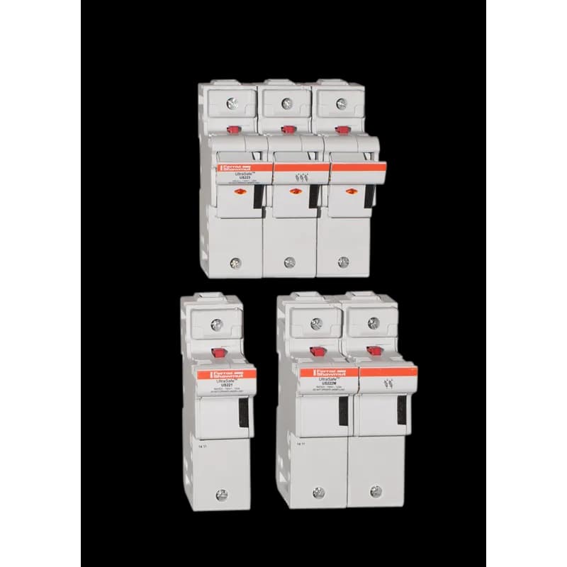 Fuse Holder UltraSafe™ 800VAC 1000VDC UL Fuse size 22x58 2-Pole 2c.x Microswitch Pressure con. Plate IP20