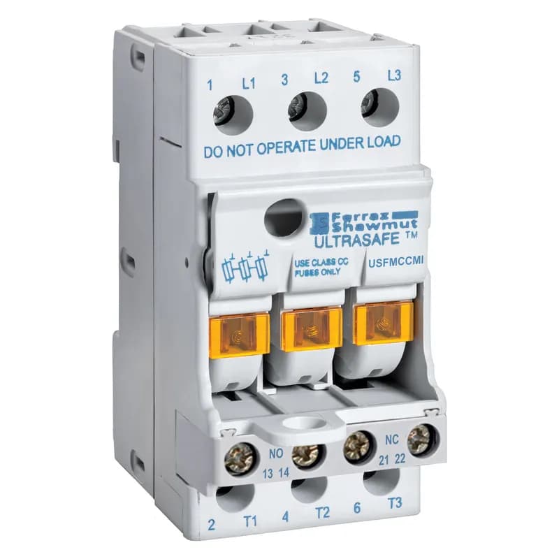 600VAC 600VDC Class CC 30A 3-Pole LED and Microswitch Pressure Plate IP20
