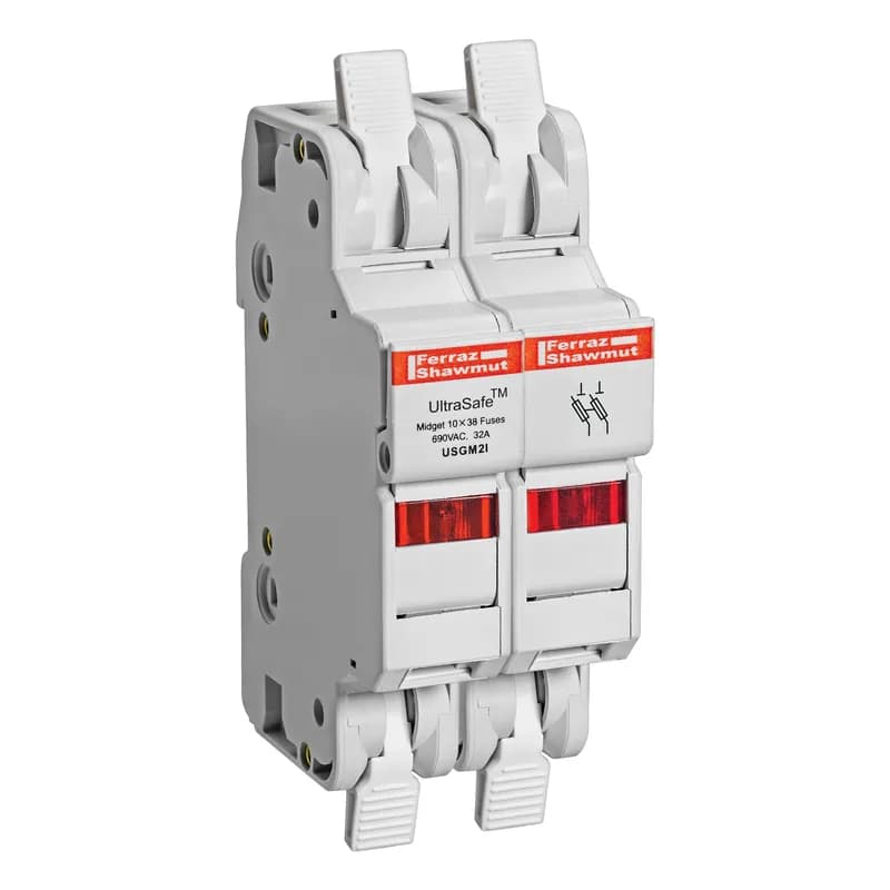 Fuse Holder UltraSafe™ 600VAC 600VDC Midget 30A 2-Pole LED Cage Clamp IP20