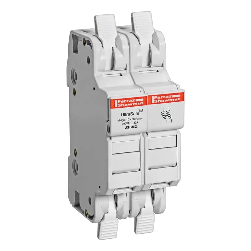 Fuse Holder UltraSafe™ 750VAC 1000VDC Midget 30A 2-Pole Cage Clamp IP20