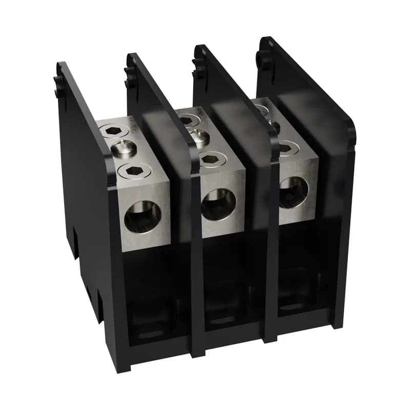 Mersen MPDB63153 - Open-Style PDB UL 1953 1000V 135A Tin-plated Aluminum - 175A 3-Pole 1 - 1 openings; 2/0-#14 -- 2/0-#14 Box to Box