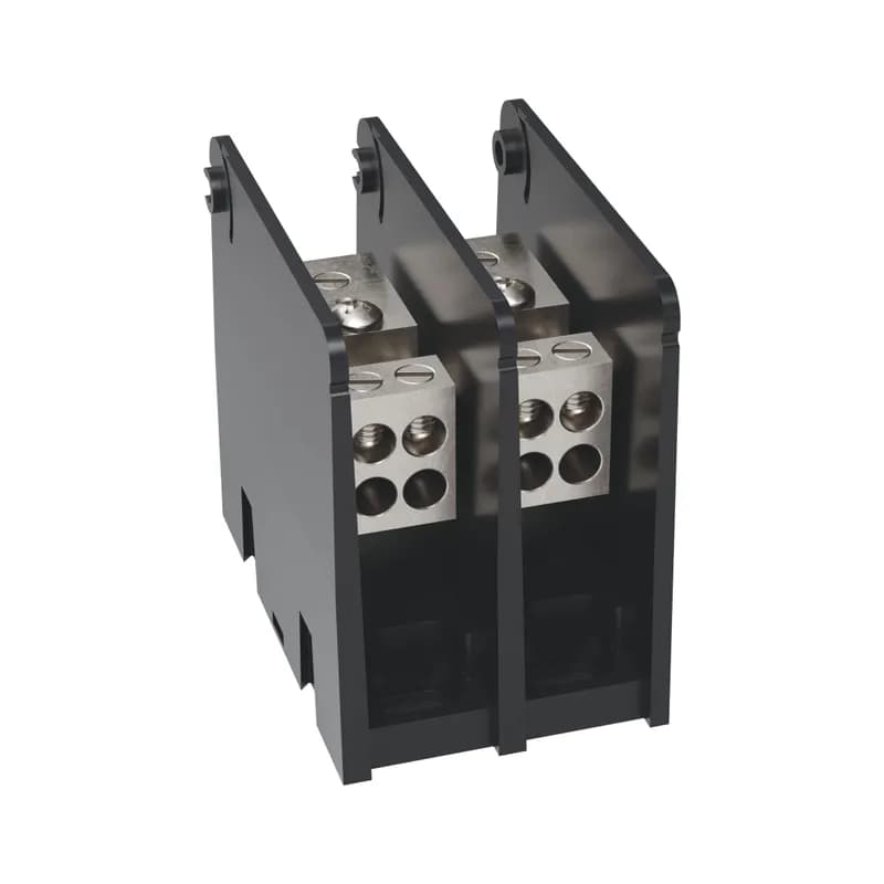 Open-Style PDB UL 1953 1000V Tin-plated Copper - 85A 2-Pole 1 - 4 openings; #4-#14 --- #4-#14 Box to Box