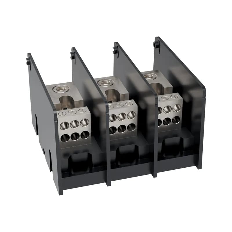 Open-Style PDB UL 1953 1000V 250A Tin-plated Aluminum - 310A 3-Pole 1 - 6 openings; 350-#6 --- #2-#14 Box to Box