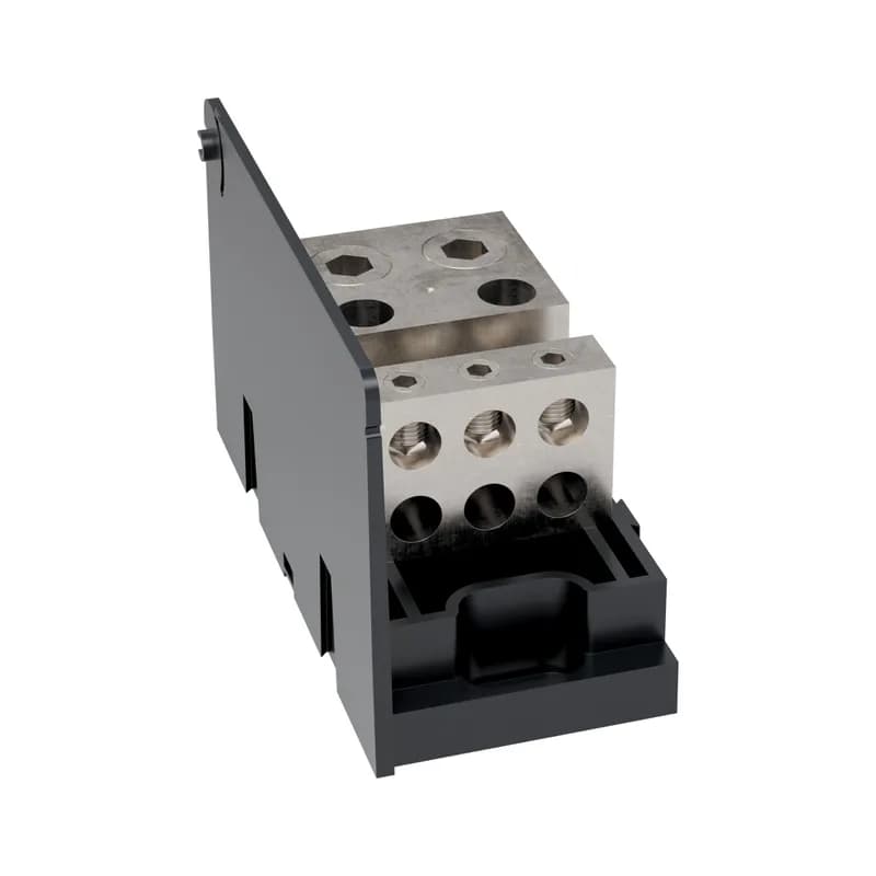 Mersen MPDB68100 - Open-Style PDB UL 1953 1000V Tin-plated Copper - 760A Adder 2 - 6 openings; 500-#4 --- 2/0-#14 Box to Box