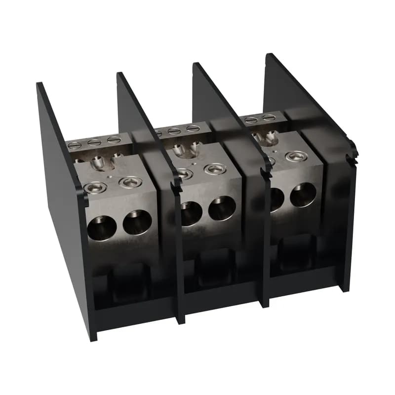 Open-Style PDB UL 1953 1000V Tin-plated Copper - 460A 3-Pole 2 - 6 openings; 4/0-#6 --- #2-#14 Box to Box