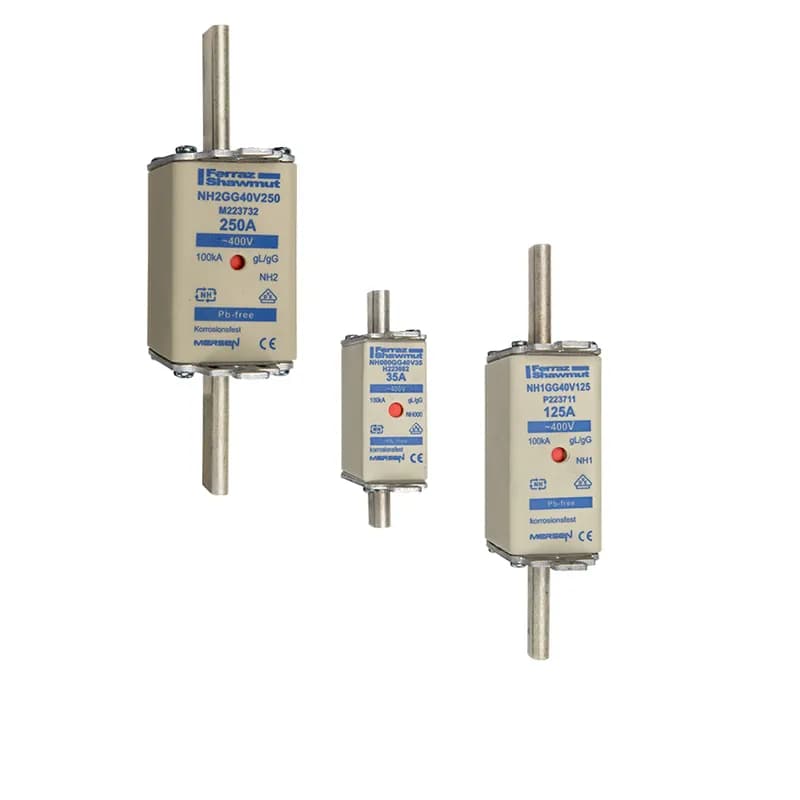 DIN NH Standard fuse-link gG Size NH3 400VAC 630A live tags Double indicator Body width 70mm