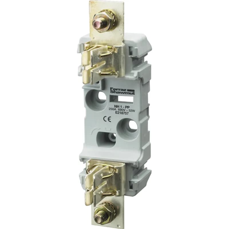 NH plastic base Size NH1 1000VAC 1000VDC 250A 1-Pole Screw Connection Screw PP Type