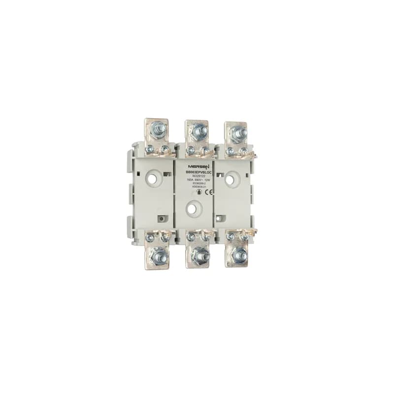 NH plastic base Size NH00 1000VAC 1000VDC 160A 3-Pole Screw Connection Screw EP Type