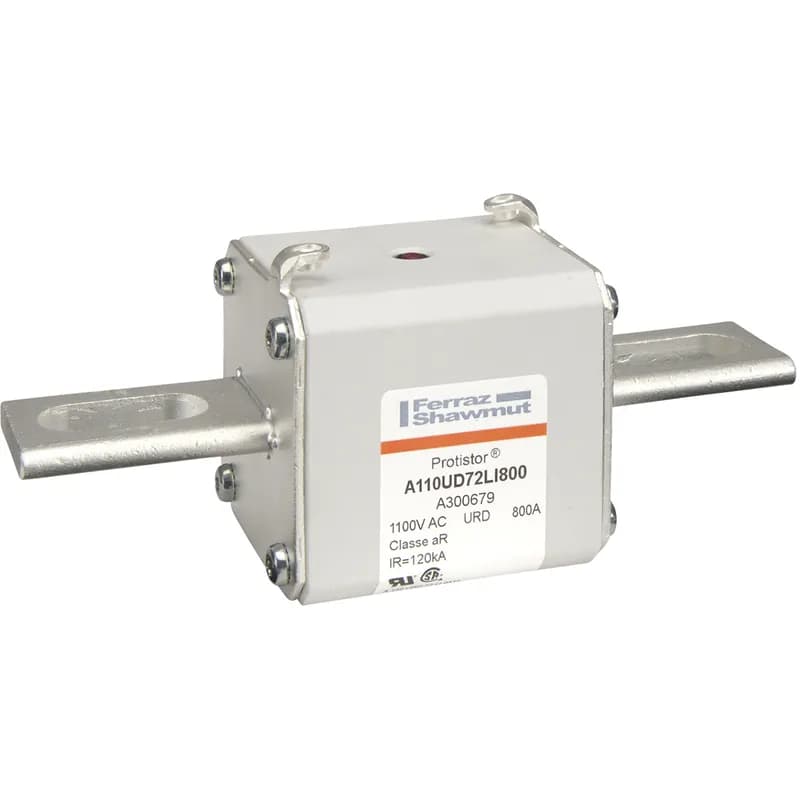 Square Body High-Speed Fuse Protistor® Size 72 aR 1000VAC IEC 1100VAC UL 800A With Striker Slotted Blades long