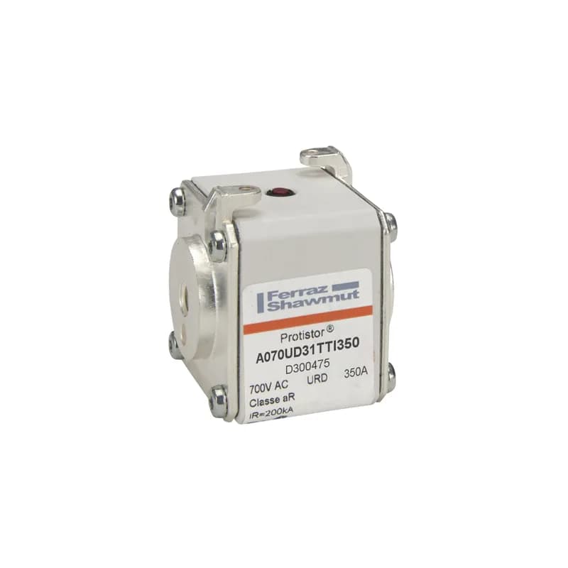 Square Body High-Speed Fuse Protistor® Size 31 aR 690VAC IEC 700VAC UL 350A With Striker Flush ends UNC threads