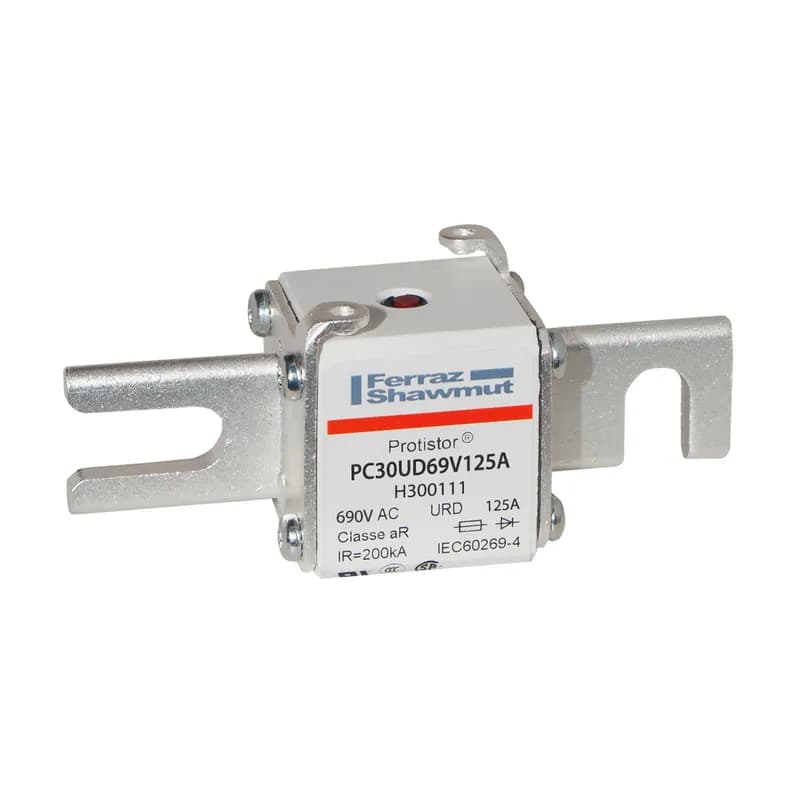 Square Body High-Speed Fuse Protistor® Size 30 aR 690VAC IEC 700VAC UL 125A With Striker DIN 80 Blades